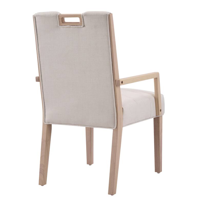 Christopher Knight Home - Modern Upholstered Rubber Wood Dining Chairs with Armrests