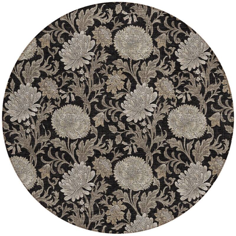 HomeRoots Floral Transitional Rectangle Outdoor Rug