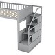 preview thumbnail 5 of 4, Twin Twin over Wooden L-Shaped Bunk Bed with Stairway and Ladder,