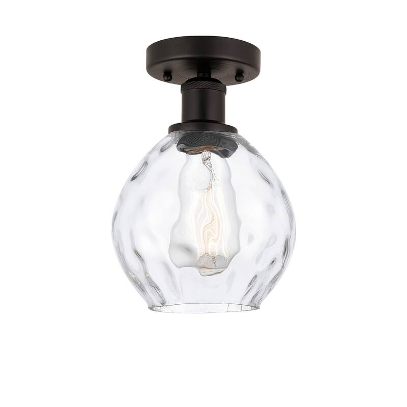 Innovations Lighting Waverly - 1 Light 6" Semi-Flush Mount - Clear/Oil Rubbed Bronze