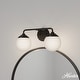 preview thumbnail 1 of 8, Hunter Hepburn 2 Light Vanity Wall Light, Damp Rated - Vintage, Mid-Century Modern, Glam Matte Black