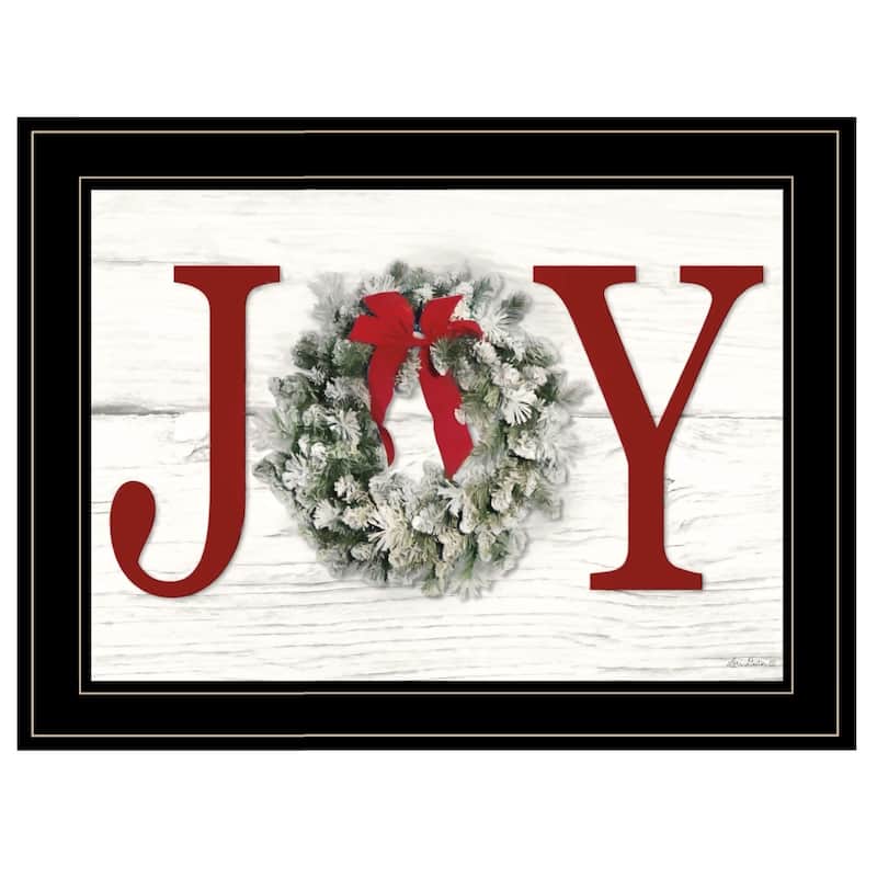 TrendyDecor4U Contemporary "Christmas Joy" Framed Print Wall Art by Lori Deiter