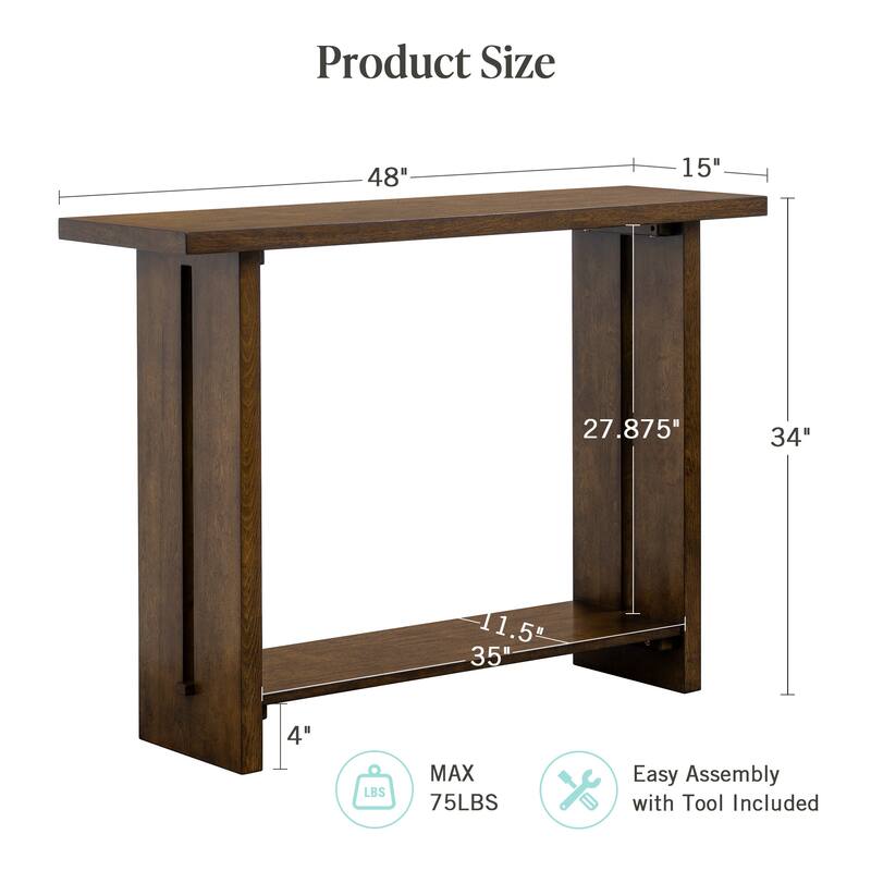 Martha Stewart Lily Pond Shiloh Console Table - 47.75"W x 16.75"D x 34"H