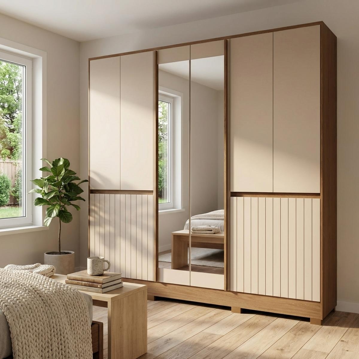 Meble Furniture Alaska 85-Inch Large Bedroom Wardrobe Armoire with