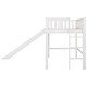 preview thumbnail 11 of 11, White Twin Size Wood Low Loft Bed with Ladder and Slide for Kids, Boys and Girls