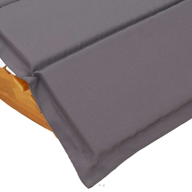 vidaXL Sun Lounger Natural Wood, Dark Grey Cushion - 23.6 x 60.6 x 29.1