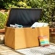 preview thumbnail 8 of 61, Outdoor 52.75"W 140 Gallon Patio Oversize Wicker Storage Bench Deck Box - 52.75"W x 29"D x 26"H Natural with a 5ft Rug