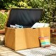 preview thumbnail 7 of 73, Glitzhome 140 Gallon Outdoor Patio Oversize Storage Bench Wicker Table Deck Box