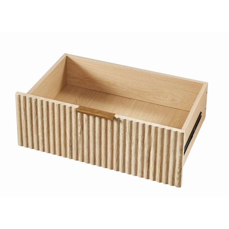 Modern Fluted 3-Drawer Dresser Nightstand with Easy Clean Waterproof Surface (Set of 2)