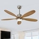 preview thumbnail 21 of 36, 52-Inch Ceiling Fan with Light and 5 Wood Blades, Dimmable LED with Memory Function, DC Motor, IP65 Rated Nickle with Wood