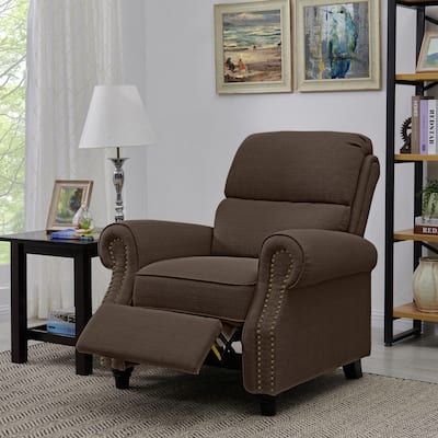 Copper Grove Jessie Brown Linen Push Back Recliner Chair