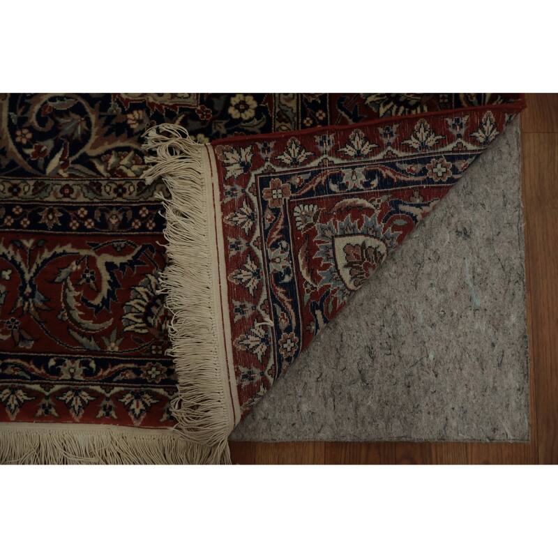 Hand Knotted Oriental 100% Wool Carpet Traditional Floral Beige & Ivories Isfahan Area Rug - 10' 1'' X 6' 10''