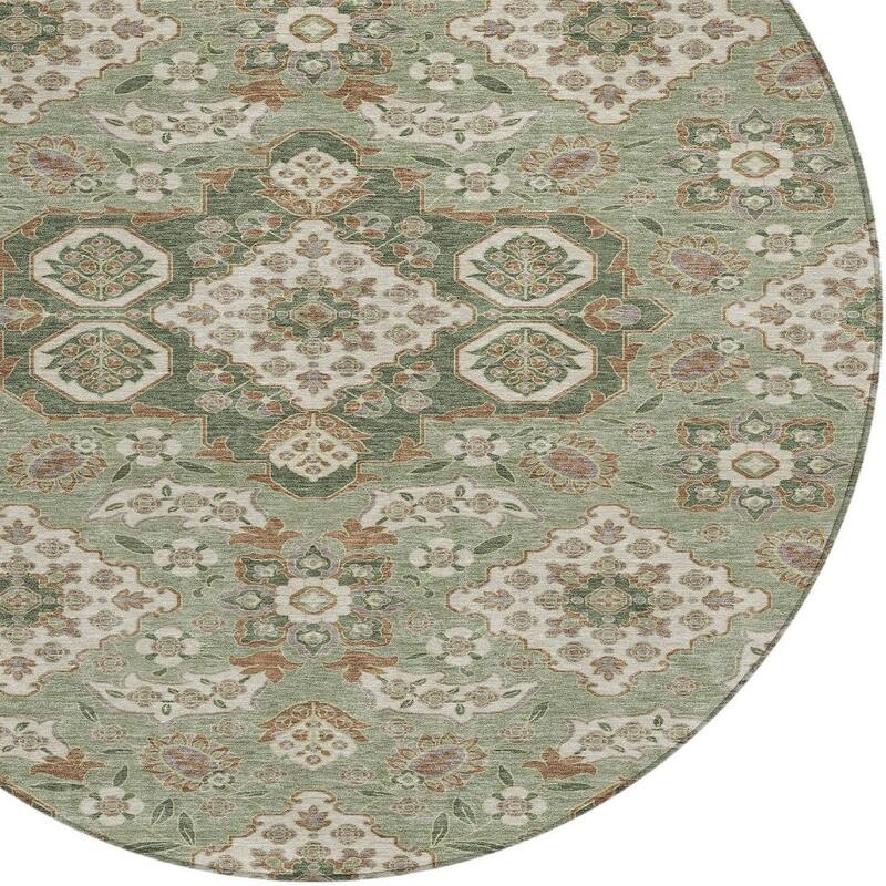 HomeRoots Medallion Traditional Rectangle Outdoor Rug