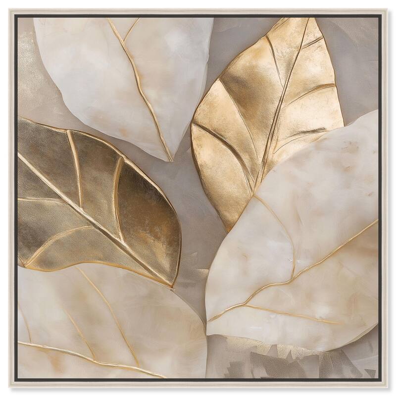 Golden Cascades Canvas by Art Remedy - Silver - 24" x 24"