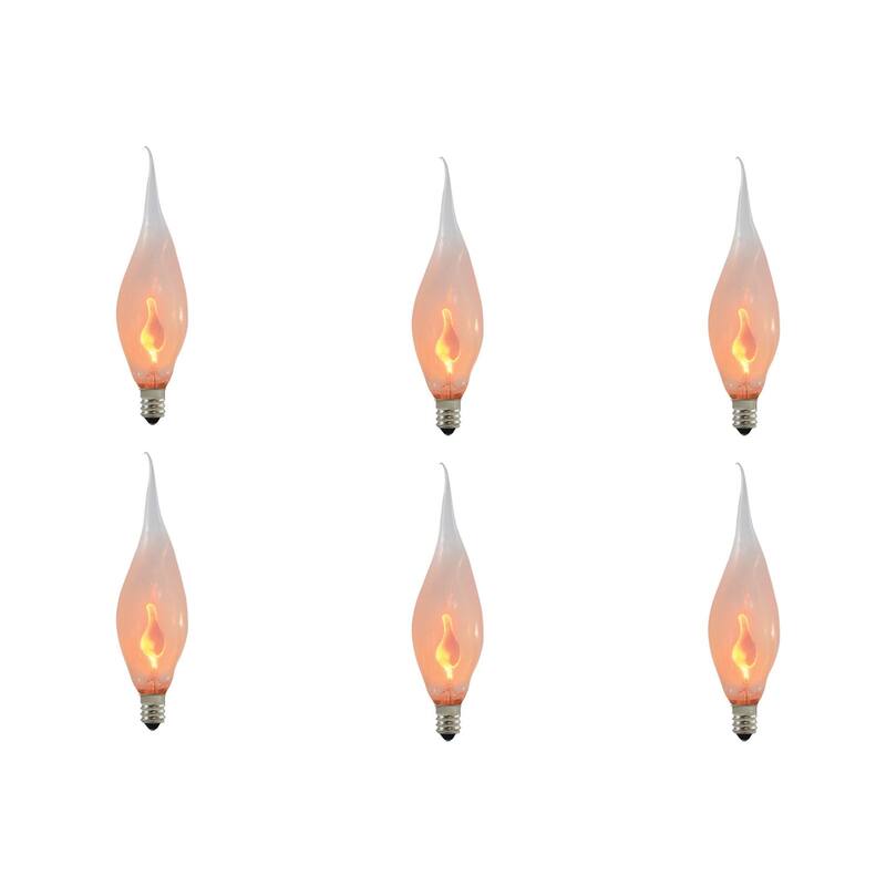 Bulbrite Pack of (12) 3 Watt Dimmable Silicone CA5 Incandescent Light Bulbs with Candelabra (E12) Base, 2700K Flame Flicker