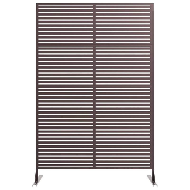72 in Freestanding Decorative Metal Garden Fence, Privacy Screen Panel, 1 PC - Brown