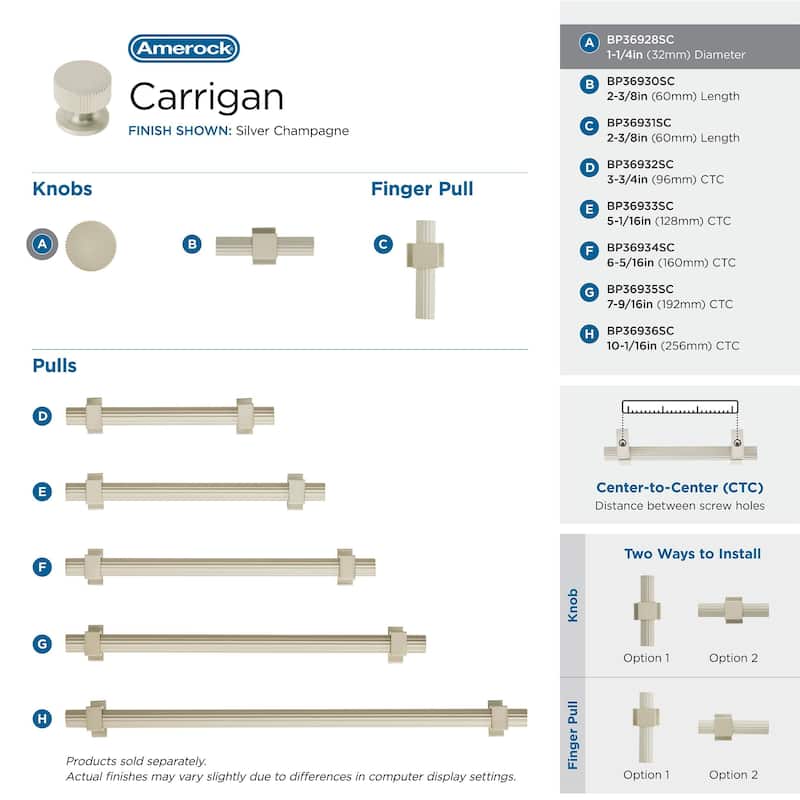 Amerock Carrigan Cabinet or Furniture Knob