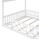 preview thumbnail 6 of 7, White Full Size Wood House Bed with Fence - Stylish & Spacious Kids' Bed