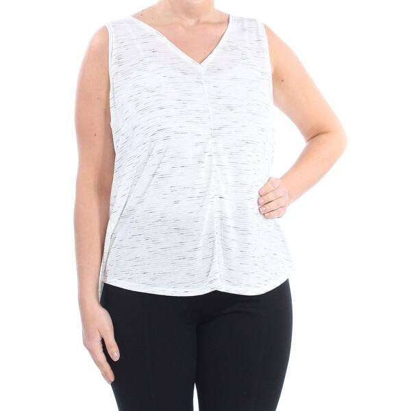 Shop Calvin Klein Womens Ivory Vent Back Tank Top Size L On