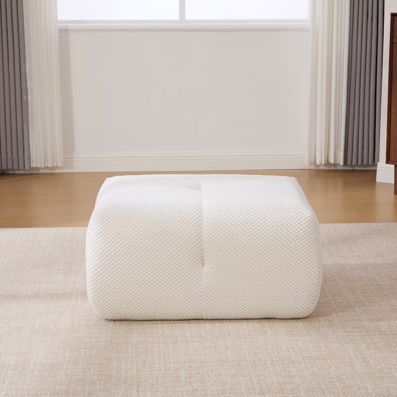 Modern Upholstered Accent Chair with Pillow and Ottoman,No Assembly Required