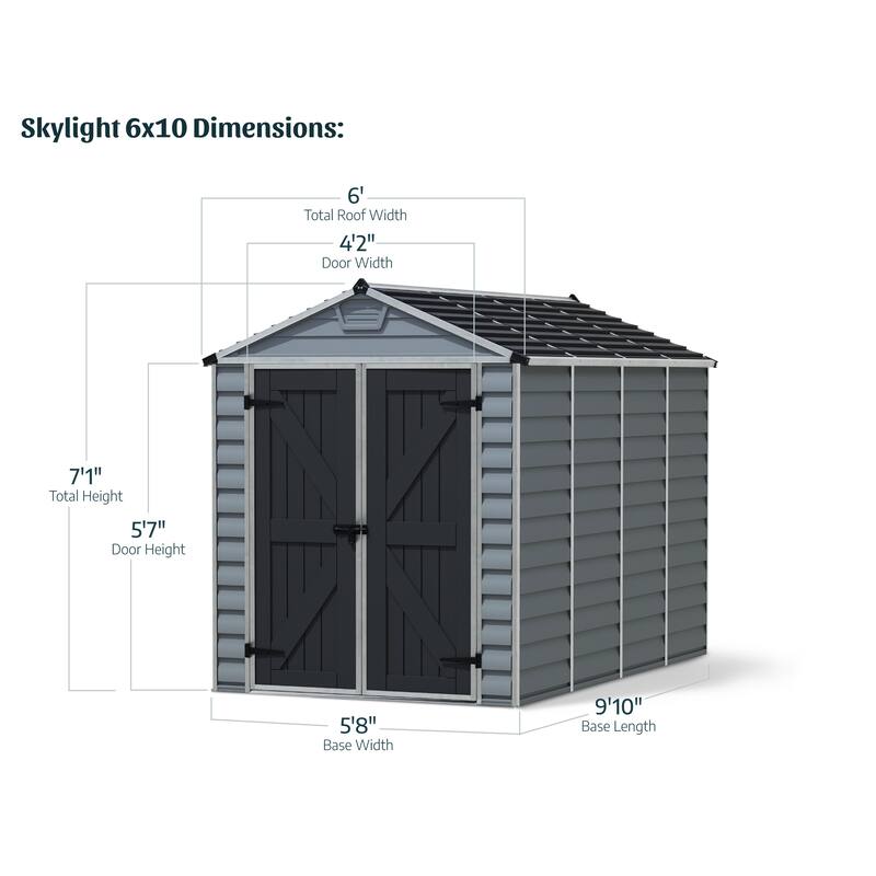 SkyLight D Dark Gray Deco Plastic Garden Outdoor Storage Shed