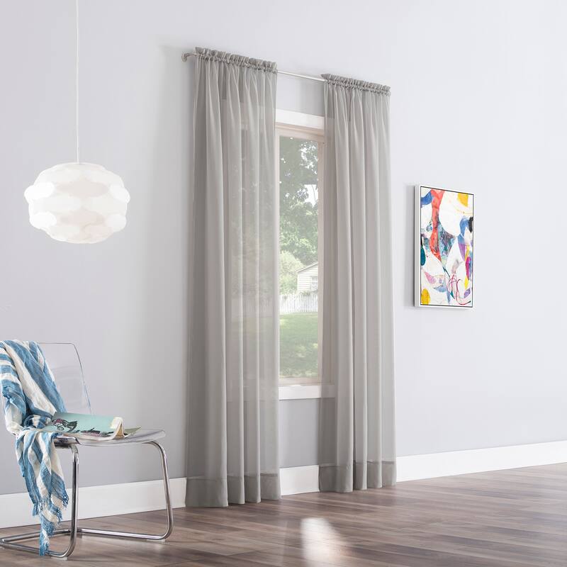 No. 918 Calypso Voile Sheer Rod Pocket Curtain Panel, Single Panel