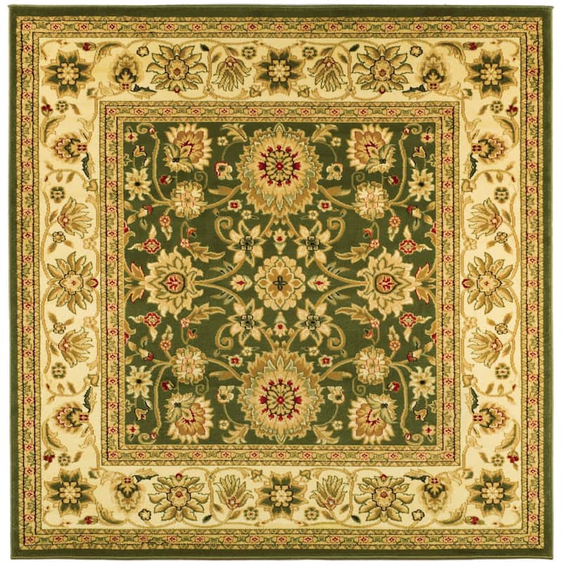 SAFAVIEH, Lyndhurst Marsha Traditional Area Rug - 8' Square - Sage/Ivory
