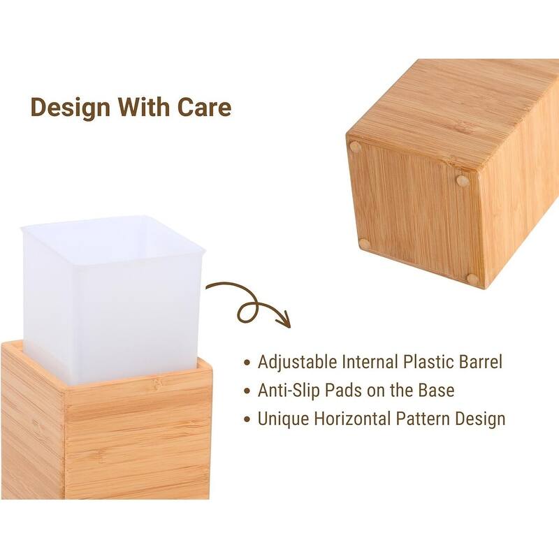 Home Bamboo Bathroom Accessories Set