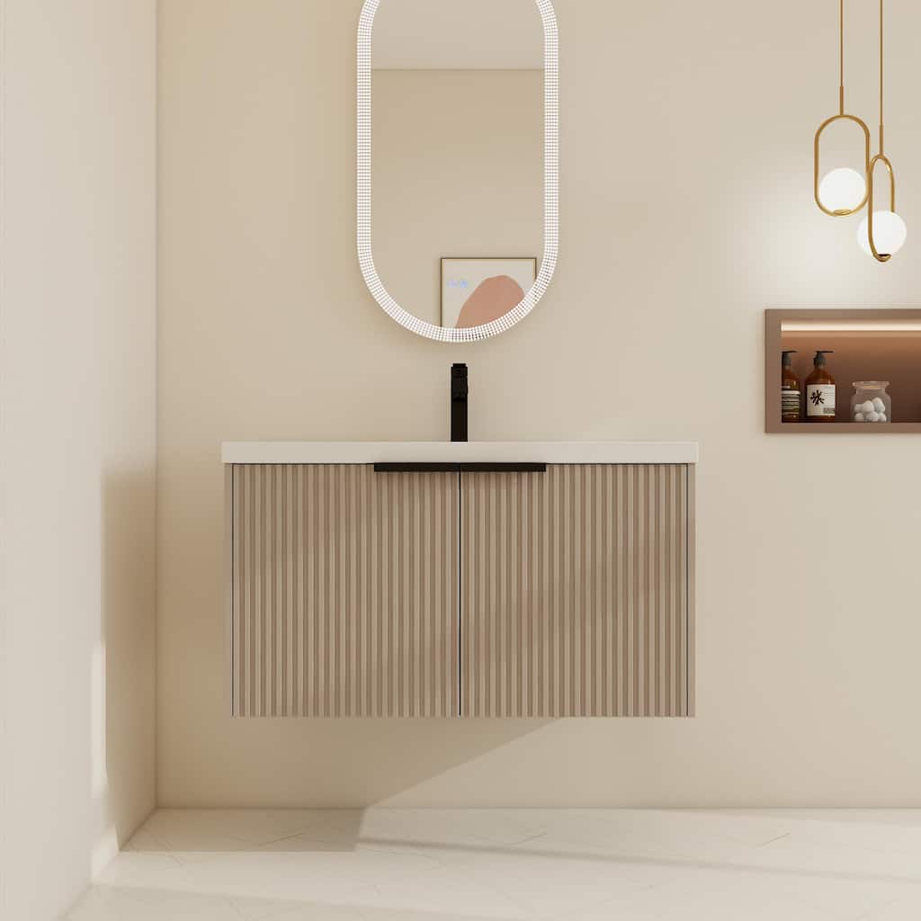 BNK 36''/48'' Single Bathroom Vanity With Sink, Floating Bathroom Vanity with Soft Close Door
