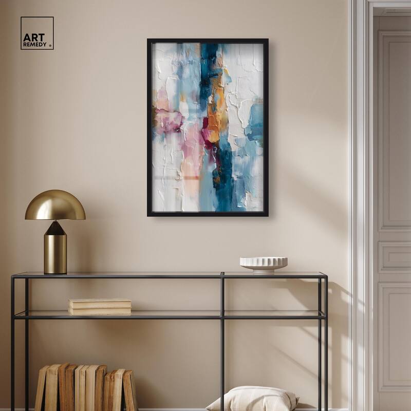 Petal Pink and Ocean Blue II Shadowbox by Art Remedy