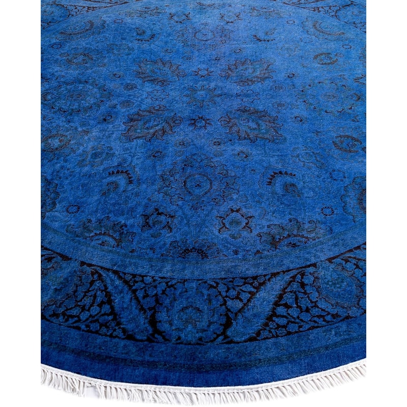 Fine Vibrance, One-of-a-Kind Hand-Knotted Area Rug - Purple, 6' 1" x 6' 1" - 6' 1" x 6' 1"