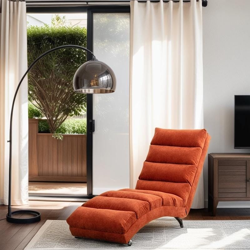 Orange chaise lounge indoor cheap