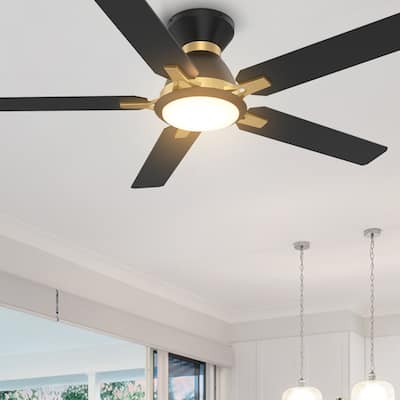 CARRO Joule 52" 5-Blade Smart Ceiling Fan with Light and Remote-Flush Mount