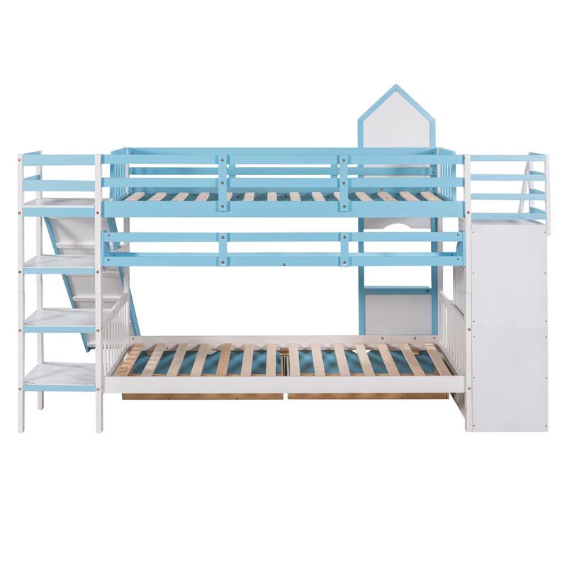 Twin-Over-Twin Castle Style Bunk Bed