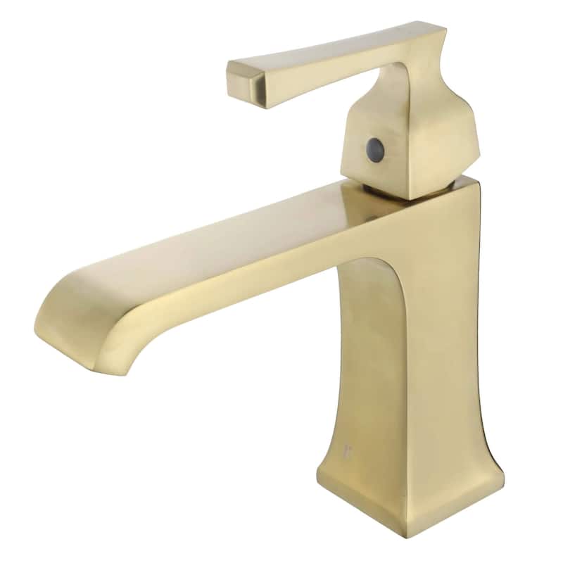 Fine Fixtures Arched Square Single Hole Bathroom Faucet - PVD Satin Brass