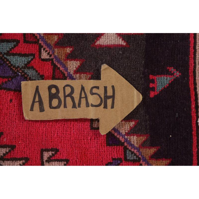 Hand Knotted Oriental 100% Wool Carpet Traditional Tribal Pink Meshkin Area Rug - 9' 11'' X 4' 7''