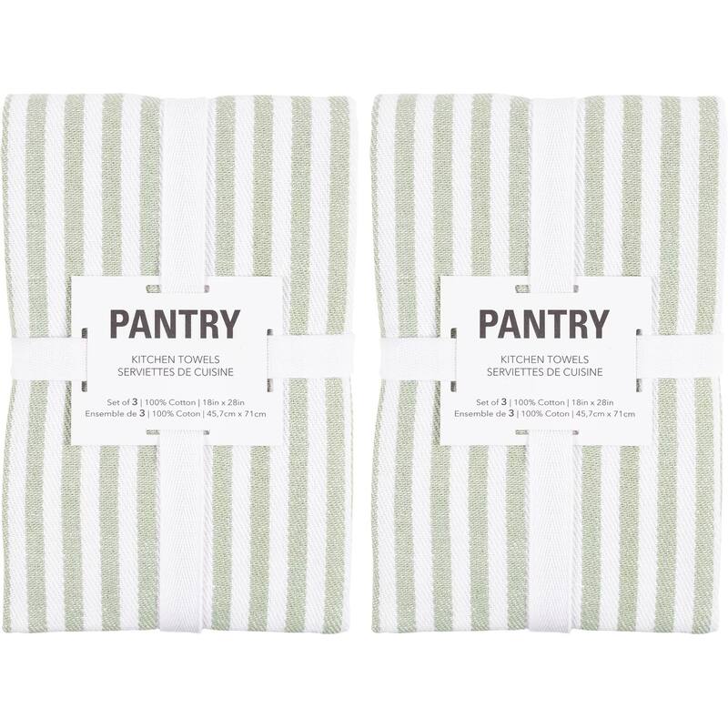 Mixed Flat & Terry Kitchen Towels, Set of 6