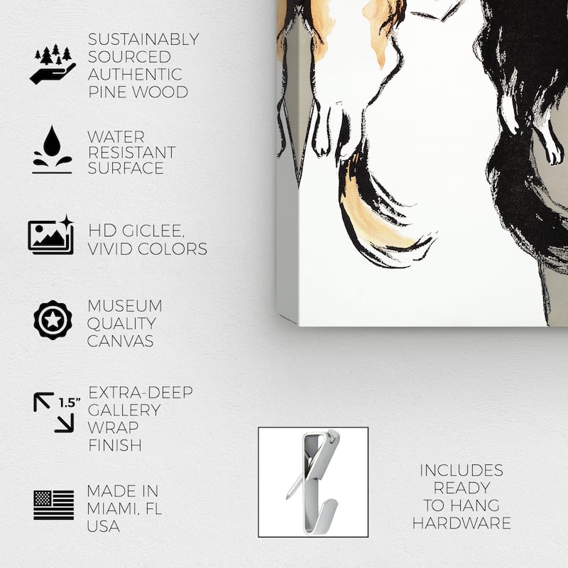 Wynwood Studio Canvas Animals Woman holding cats - Edward Penfield Gray and Modern & Contemporary Wall Art Canvas Print