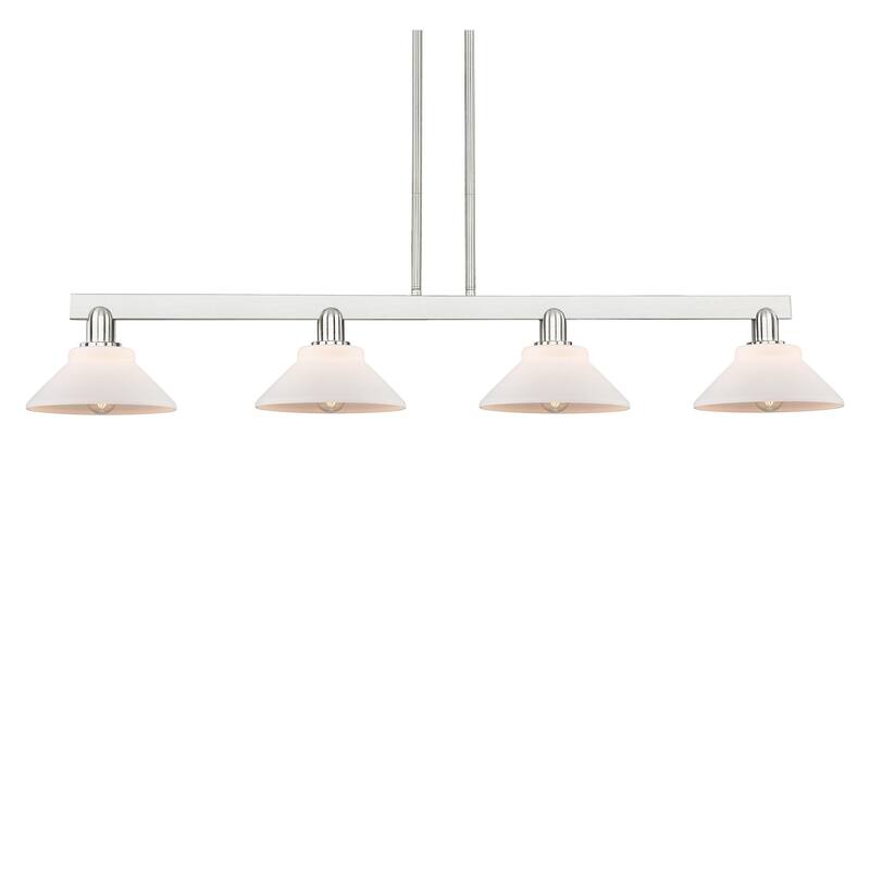 Innovations Lighting 716-4I-8-52 Orwell Linear Orwell 4 Light 52" Wide - Brushed Satin Nickel / Matte White