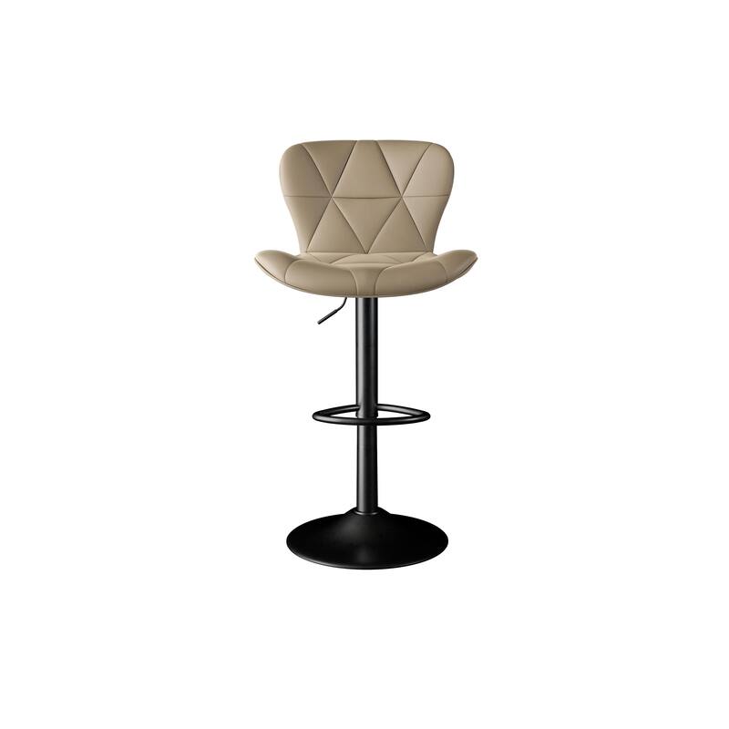 Bar Stools Set of 2,Adjustable Swivel Barstools, Faux Leather Bar Chairs,Upholstered Counter Height with High Backrest