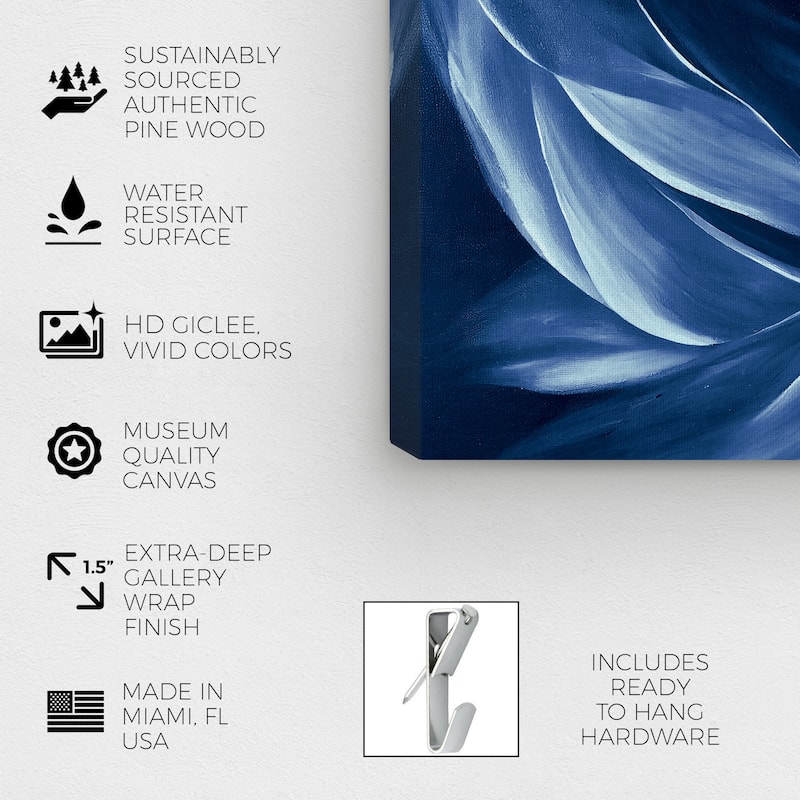 Wynwood Studio Abstract Blues Petals Blue and Modern & Contemporary Wall Art Canvas Print