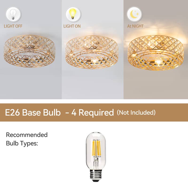 16.5"/19"/20" Vintage Distressed White Low Profile Ceiling Fan with Remote (7-Blade)