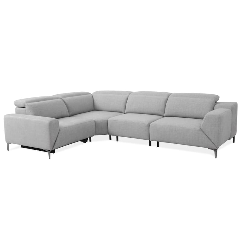 Furniture of America Paelis Modern Reclining Sectional with USB Port and Adjustable Headrest