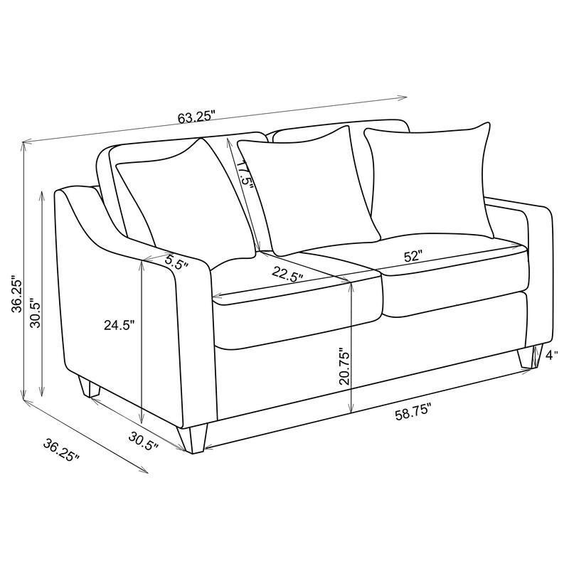Christine Upholstered Sloped Arm Loveseat Beige