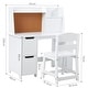 preview thumbnail 3 of 4, White Study Desk and Chair Set - Features Bookshelf, Bulletin Board