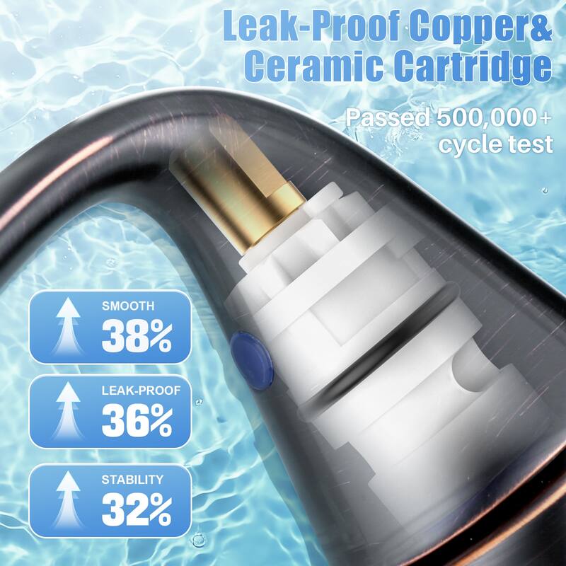 WOWOW 4 in. Centerset Double Handle High Arc Bathroom Sink Faucet