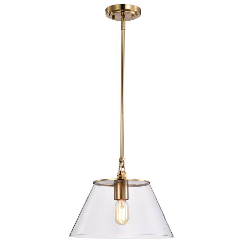 Dover 1 Light Medium Pendant Vintage Brass with Clear Glass - Vintage Brass