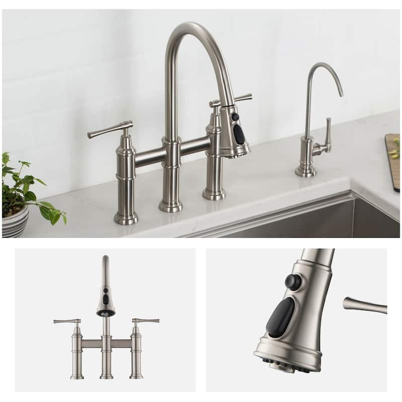 Kraus Allyn 1.8 GPM Bridge Pull Down Kitchen Faucet