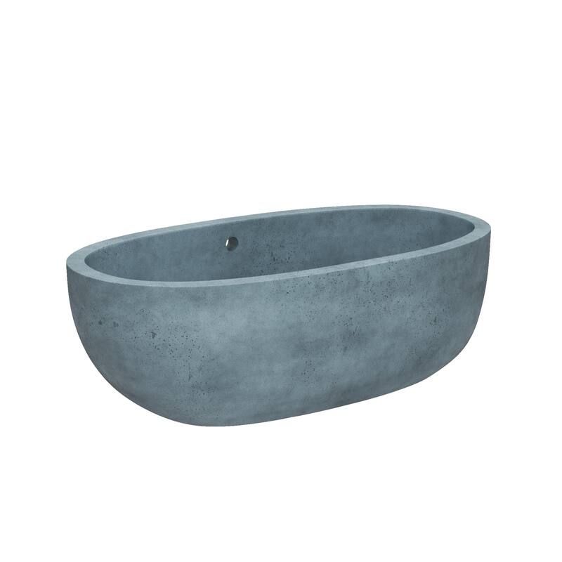 Avalon NativeStone Freestanding Soaking Tub - 66" - Ocean
