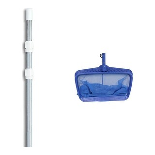 Solstice Aluminum Deep Bag Rake – Lightweight Pool Leaf Rake With Safety Bumper